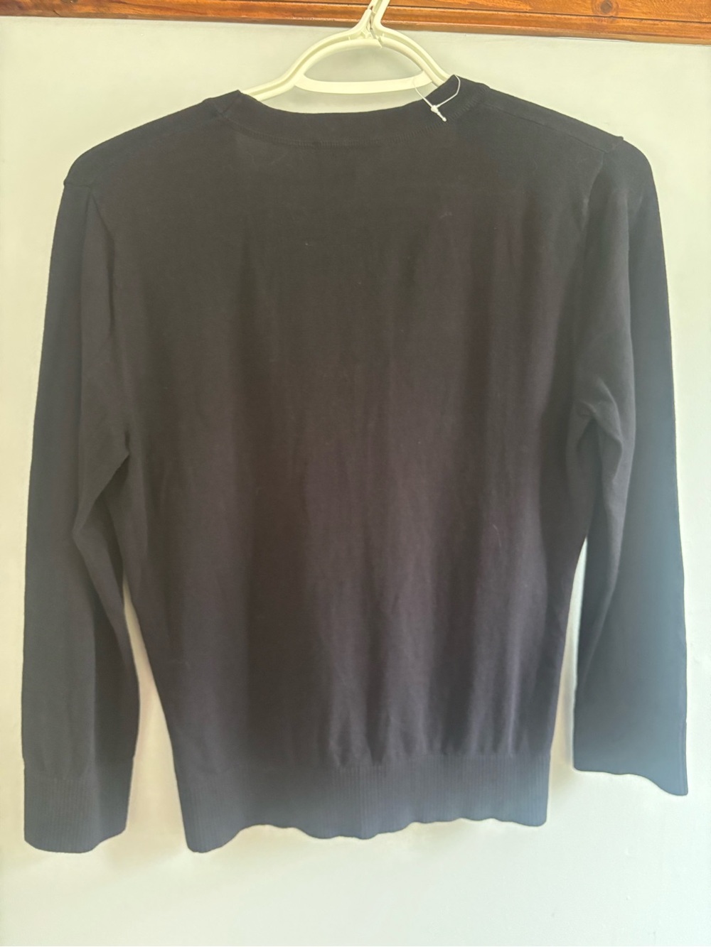 Tory Burch Black V-Neck Logo Button Cardigan - Picture 4 of 4